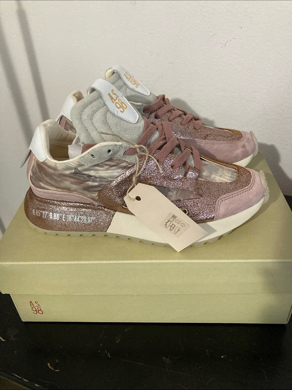 A.S.98 Pink Sneakers EU38 US8 NWT